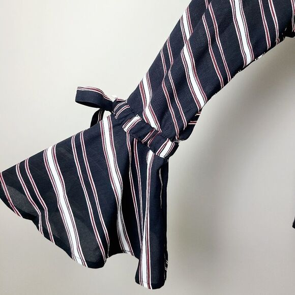 Bishop + Young Stripe One Shoulder Blouse Small - Picture 6 of 16